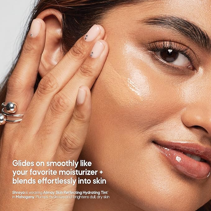 Almay Hydrating Liquid Foundation Tint, Lightweight with Light Coverage, Naturally Dewy Finish, Hypoallergenic, Dermatologist TestedFragrance Free, 130 Sand, 0.94 fl oz.