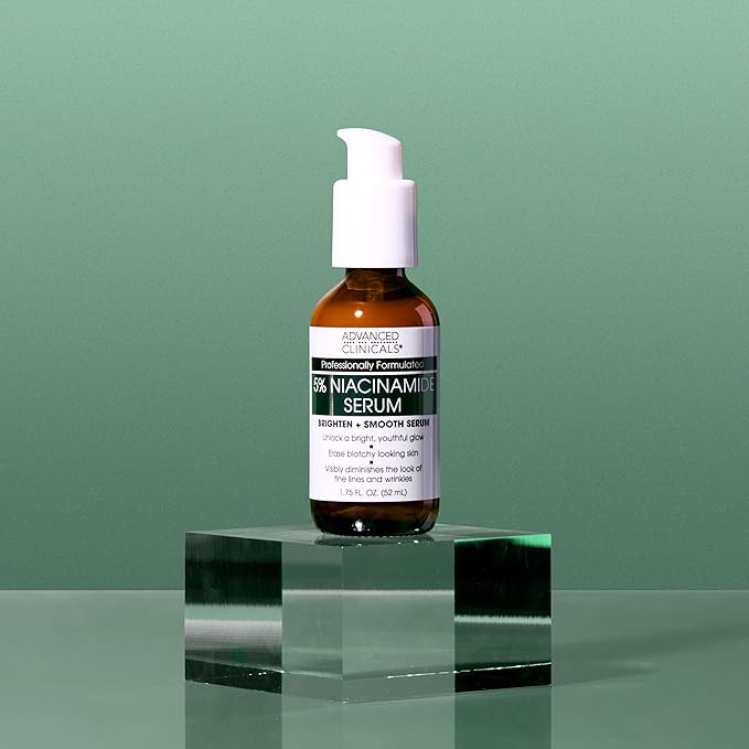 Advanced Clinicals Niacinamide Serum | 5% Niacinamide Serum For Face With Hyaluronic Acid, Ferulic Acid, Aloe Vera, & Fruit Extracts Helps Improve Look Of Dark Spots & Uneven Skin Tone, 1.75 Fl Oz