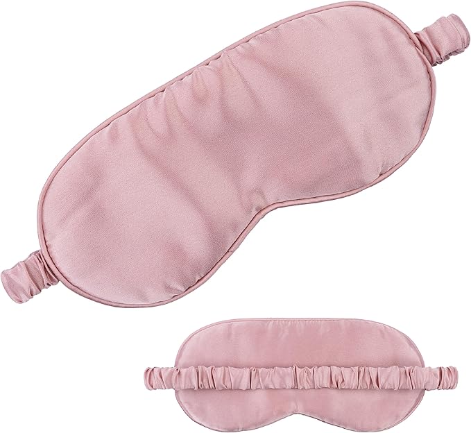 in Flight Mind Mulberry Silk Sleep Mask, Eye Mask for Sleeping with Elastic Headband, Super Soft Sleeping Mask,Comfortable Silk Eye Sleep Mask, Sleep Eye Mask for Night Sleeping, Travel, Nap(Pink)