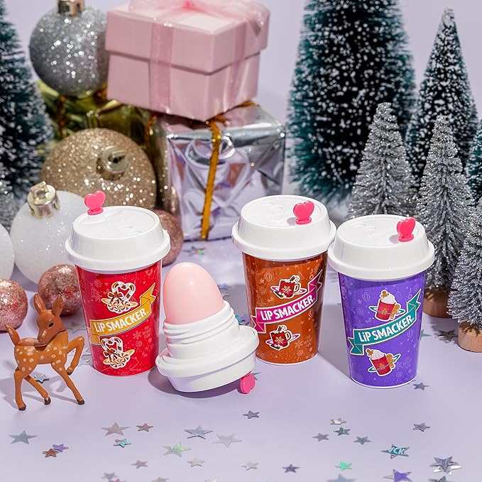 Lip Smacker Holiday Christmas Flavored Lip Balm Frappe Gingerbread Stocking Stuffer Gift For Kids